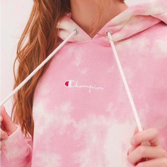 Urban Outfitters Pink UO champion tie dye hoodie sweatshirt oversized small - Picture 2 of 8